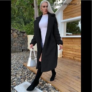 Eilly Bazar Single Button Teddy Medi Coat